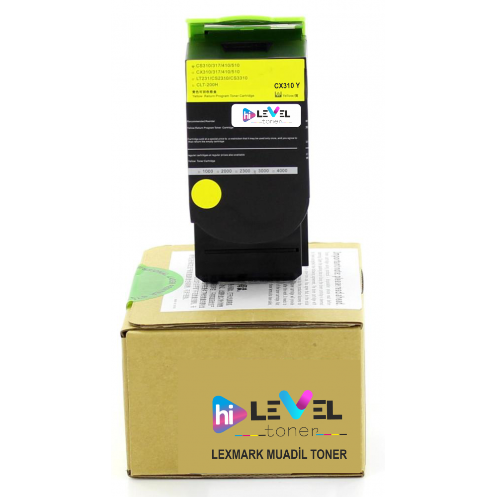 Hilevel Toner, HT-CX310Y Lexmark CX310-410-510 Yellow 2.000 Sayfa Toner Hilevel Toner, HT-CX310Y Lexmark CX310-410-510 Yellow 2.000 Sayfa Toner